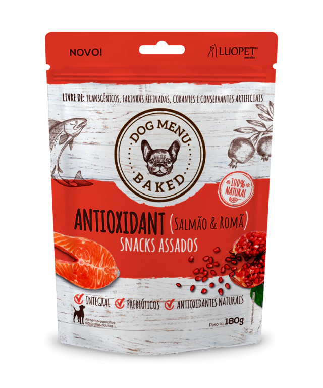 Biscoito Dog Menu Baked Antioxidant 180g — Salmão e Romã para Cães