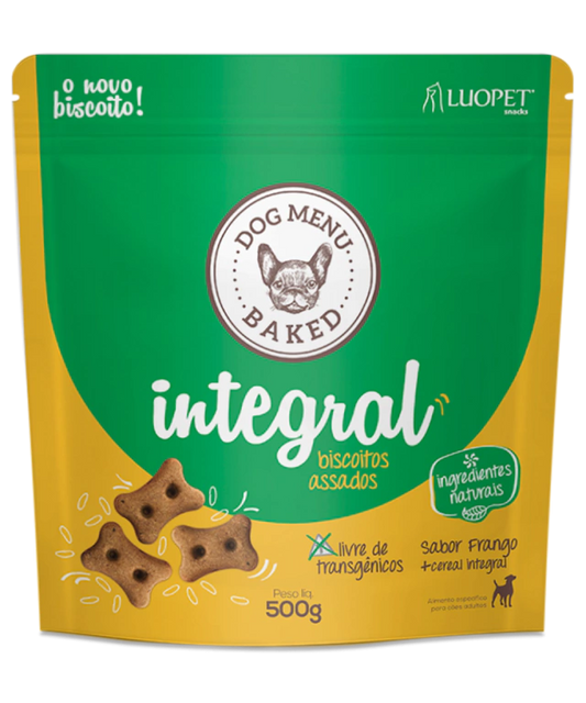 Biscoito Dog Menu Baked Integral 500g — Cereal Integral Natural para Cães