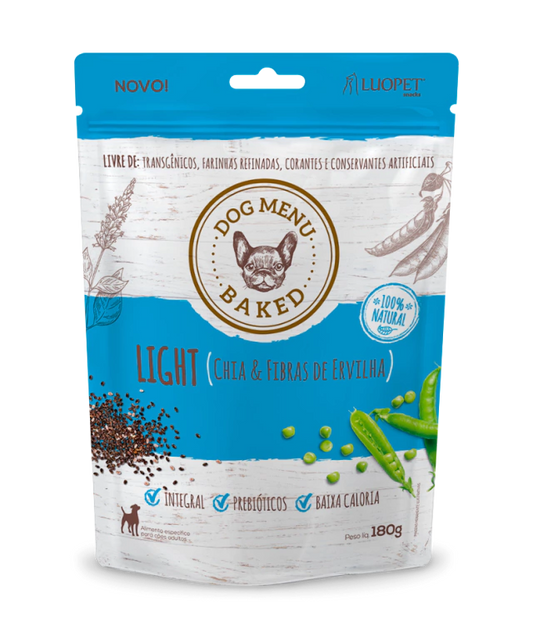 Biscoito Dog Menu Baked Light 180g — Chia e Fibra de Ervilha para Cães