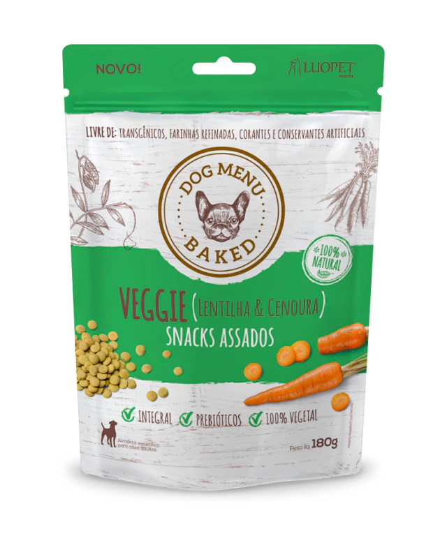 Biscoito Dog Menu Baked Veggie 180g — 100% Vegetal para Cães